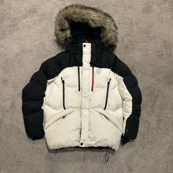 Vintage Ralph Lauren RLX Expedition Fur Hooded Puffer Jacket Large Goose Down - Picture 1 of 15